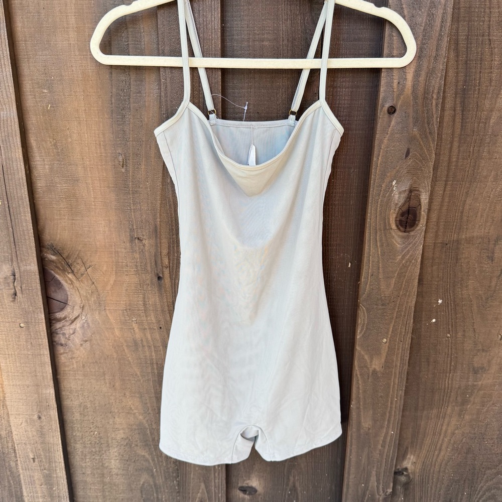 Revolve Spaghetti Strap Silver Romper Small